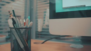 Desk in an office - Free Stock Video