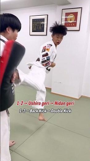 1-2 → 後ろ蹴り → 二段蹴り & 二段蹴り → 1-2 → 後ろ蹴り#大谷道場 #空手 #karate #karatekid #martialarts #shorts
