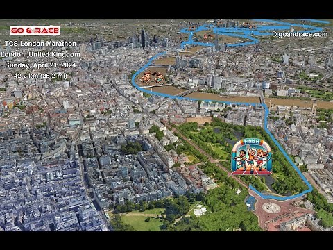 TCS London Marathon (2024): fly over the marathon 3D course map!