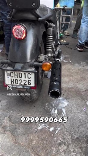 Meteor 350 hand guard and globe xploder exhaust installed 9999590665