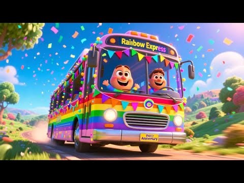 The Rainbow Bus | Colorful Adventure Rhyme for Kids | Nursery Rhymes & Songs for Children