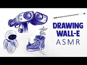 drawing WALL-E with a ballpoint pen | art asmr (no music , no talking)