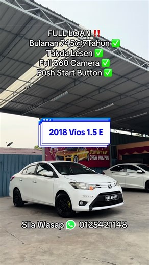 2018 Toyota Vios 1.5 E MUKA KOSONG‼️ Termasuk: 💥Roadtax Insurans Setahun 💥Puspakom dan Tukar Nama 💥Free Service Kereta 💥Processing Fee Loan Bank 💥Free Tinted 5 Keping TAKDA BAYARAN TAMBAHAN DIPERLUKAN ⛔️🚫 100% Bebas Acident dan Banjir #usedcarpenang #keretafullloan #vios #toyotafullloan #viosfullloan