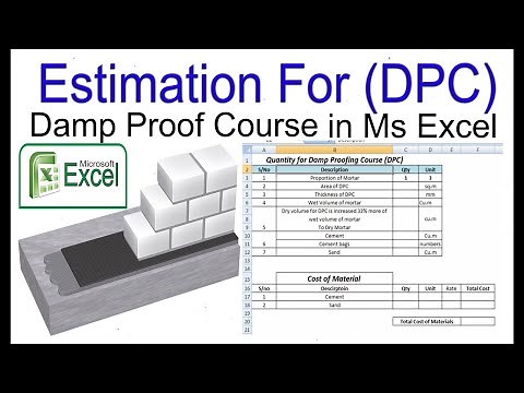Rate Analysis of DPC with Excel Sheet | Estimation of Material for Damp Proof Course |