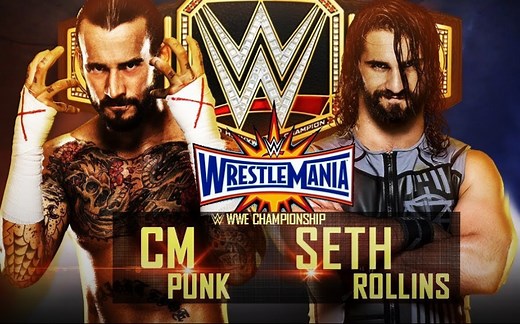 WWE2013梦幻比赛 赛斯罗林斯VS CM朋克 全场剪辑