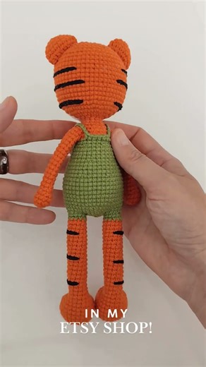 Cutest Tiger Amigurumi Ever 🐯✨ Low Sew Crochet Pattern Available on Etsy
