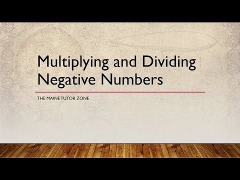 Multiplying and Dividing Negative Numbers