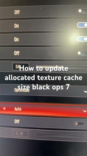 How to update allocated texture cache size black ops 7
