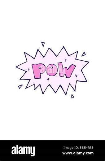 bobbing motion animation of cartoon comic book pow symbol