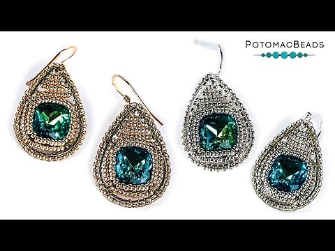 Aurora Seed Bead Bezel for Cushion Crystals - DIY Jewelry Making Tutorial by PotomacBeads