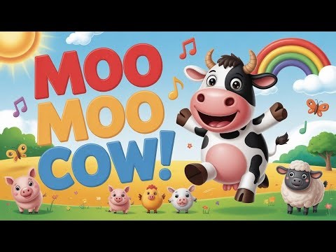 Moo Moo Cow - Fun Animal Song for Kids | 3D Animation Cartoon 🐮🌈
