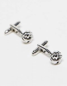 ASOS DESIGN cufflinks with knotted design in silver tone | ASOS