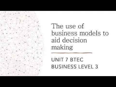 The use of business models to aid decision making | Unit 7 | BTEC Business Level 3