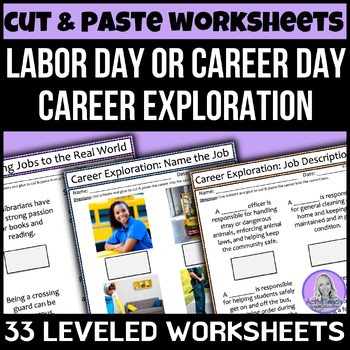 Labor Day Career Day Activities Career Exploration Worksheets Labor Day Packet