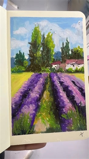 Beautiful landscape by oil pastel’s.. #art #drawing #artist