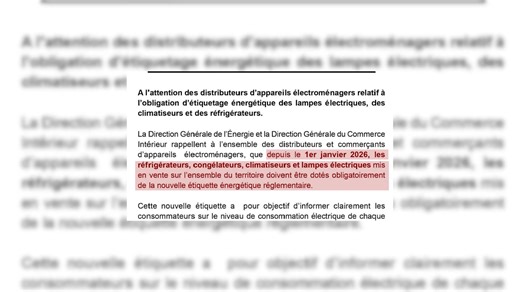 [Dossier] 🇨🇮 Depuis janvier 2026, les appareils électroménagers sont désormais soumis à un étiquetage énergétique réglementaire. Cette mesure impose l’apposition d’étiquettes précisant la consommation d’énergie et les performances des équipements, afin de mieux informer les consommateurs et de promouvoir l’efficacité énergétique. Le respect de cette disposition est obligatoire pour tous les fabricants et distributeurs concernés. #RTIinfo | RTI Info