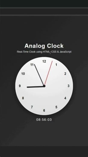 Analog Clock using HTML CSS & JavaScript ⏰