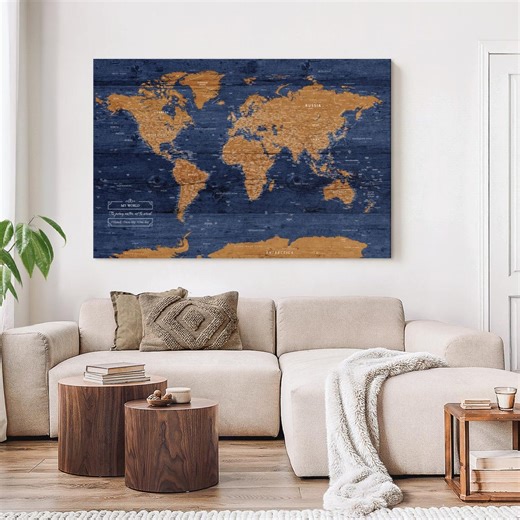 My World Push Pin Travel Map IV - Etsy