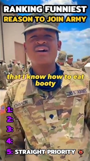 Ranking Funniest Reasons To Join Army 🤣 #ranking #memes #funny #tiktok