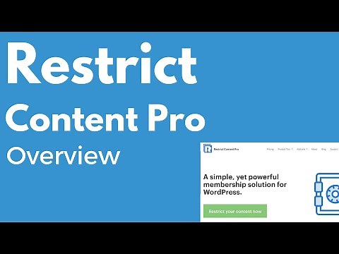 The Restrict Content Pro Membership WordPress Plugin Overview