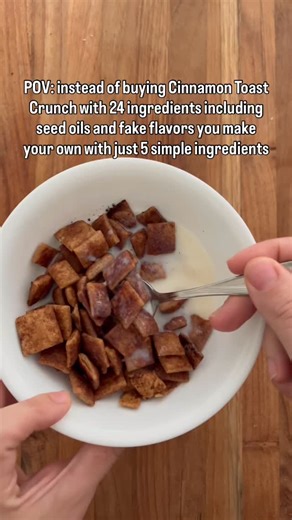 Meaghan Williamson | Cinnamon Toast Crunch Recipe⬇️ Recipe below, or comment CEREAL and I’ll send it over! The store-bought version has over 20 ingredients,... | Instagram