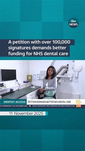 A petition of over 100,000 signatures will be handed to the Department of Health demanding better funding to improve access to NHS dentists #itvnews | ITV News