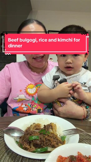 Delicious Beef Bulgogi with Rice and Kimchi