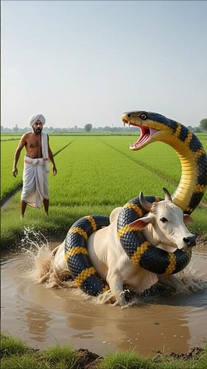 the python bit the cow | अजगर ने गाय को काट लिया | #shortsfeed #shorts #viral #shorts #cartoon