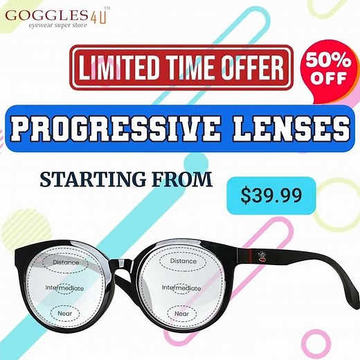 50% OFF Progressive Lenses | One Pair for Every Distance!