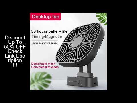 Mini USB Fan Rechargeable Battery Fan with Timer Strong Wind 3 Speed 7 Fan Leaf Desktop Portable Qui