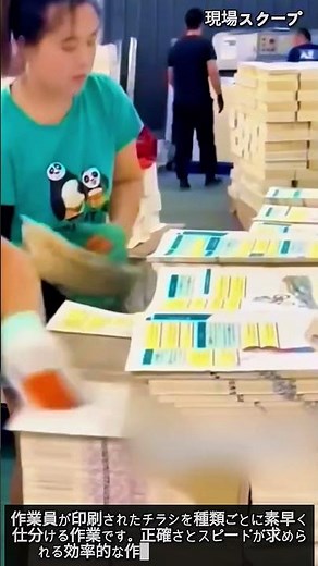 チラシを高速で仕分け！プロの手作業がすごい 😳