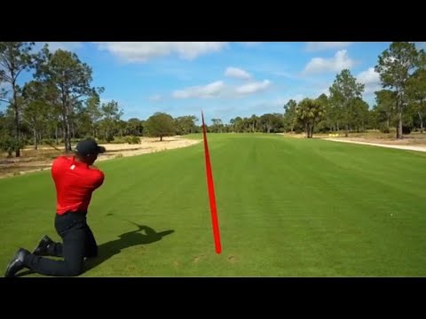 TIGER WOOD SWins Long-Drive Contest FROM HIS KNEES!!!