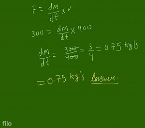 If the force on a rocket moving in Norce with an exhaust veloci... | Filo