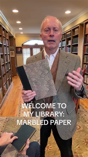 Welcome to my library: books about books, marbled paper #oldbooks #rarebooks #marbledpaper #booktok #fyp