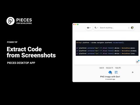 Power Tip: Extract Code from Screenshot | Pieces for Developers Desktop App
