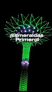 Las torres de luces LED decorativas en el acceso al puente sobre el río Teaone, son parte de la intervención integral del redondel del Jolgorio. | Alcaldía Ciudadana de Esmeraldas