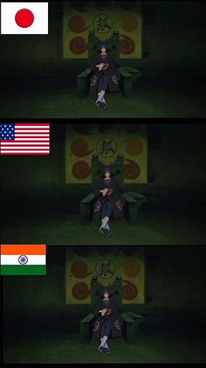 Itachi Voice : Japanese vs English vs Hindi 🔥#itachi