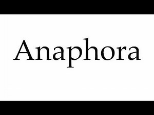 How to Pronounce Anaphora
