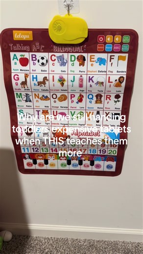 This bilingual talking wall chart is the smartest toddler toy I’ve ever seen. They tap the letters and it actually pronounces them in English AND Spanish. It teaches ABCs, numbers, animals, songs, even piano mode — without a screen, without ads, and without begging for your phone. If you’ve got a toddler in the house… this is worth every bit of the hype. Click the orange cart. No screen, just learning — every toddler needs this #giftideas #NewArrivalsSurge #TikTokShopHolidayHaul #toddlerlife #mo