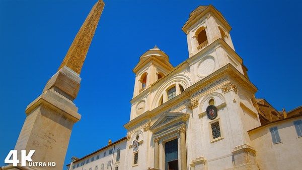 Walking Tour at the Spanish Steps in Rome Italy (4K)