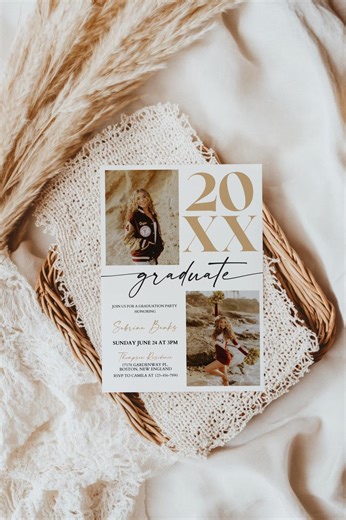 Modern Graduation Invitation 2025, Graduation Template, Grad Announcement, Grad Party Invite, College Grad Invitation, Graduation Invite - Etsy