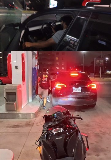 Tesla at a Gas Station: Unexpected Encounter Revealed