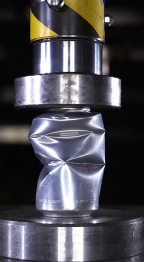 Soda Can Gets Obliterated by Hydraulic Press 💥🥤