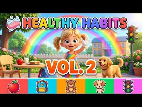 🧼 Healthy Habits Songs for Kids Vol 2 🌈 Fun Learning Songs & Nursery Rhymes MimiMelo Compilation
