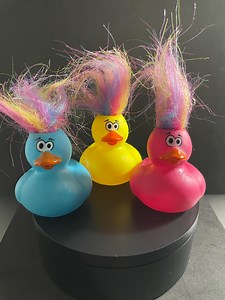 Personalized Troll Hair Rubber Duck: Quirky Car Ducking Gift - Etsy