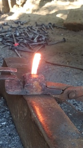 Blacksmith Forging Nails by Hand — Amazing Craftsmanship You’ve Never Seen Before#shorts
