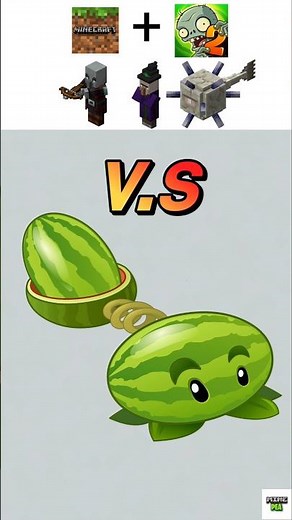 PvZ Melon Pult vs Long Range Minecraft Monsters!
