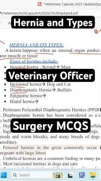 Hernia and its Types MCQS| Vet Surgery Clinic MCQS| Veterinary officer MCQS| Husbandry #shorts