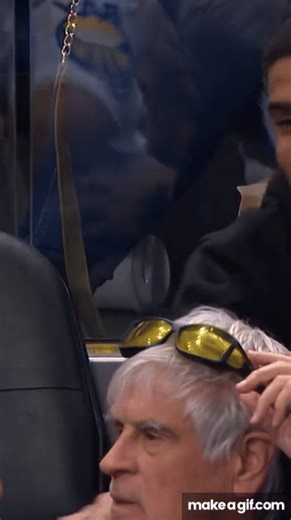 What is going on with the guy in the glasses? on Make a GIF