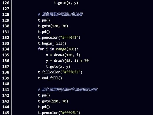 Python系列之画生日蛋糕，以备不时之需，送给身边重要的人吧！【源码分享】#python #编程 #代码